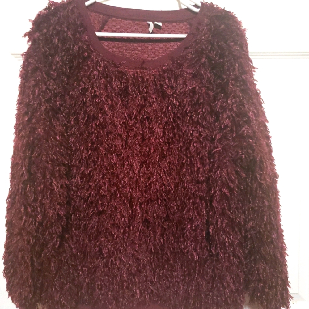 Faux fur pullover